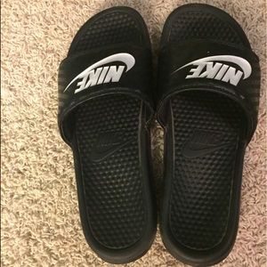 Nike black slides